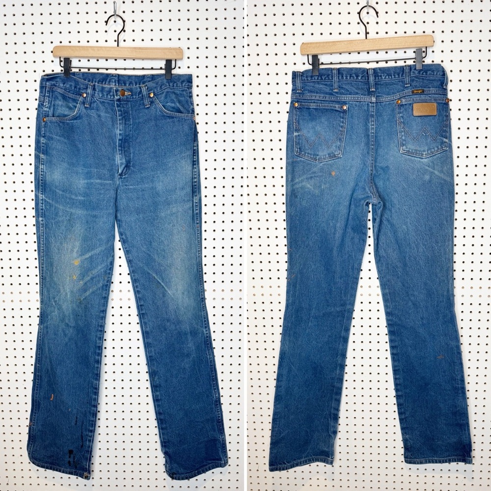 Wrangler | Faded Distressed 936 Cowboy Cut Rigid Slim‎ Fit Jeans 936DEN 36x36